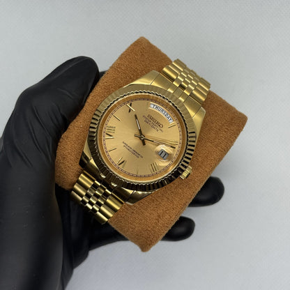 Seiko Day-Date Mod - Gold Roman