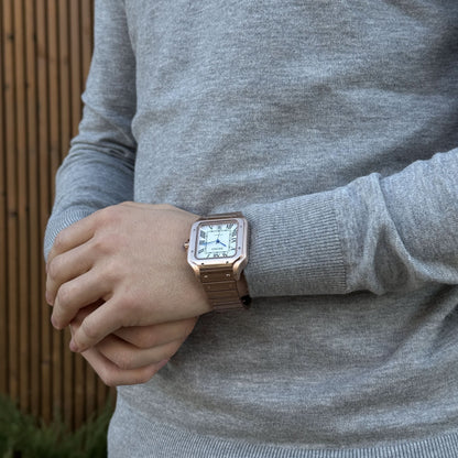 Santos Mod - Rose Gold White